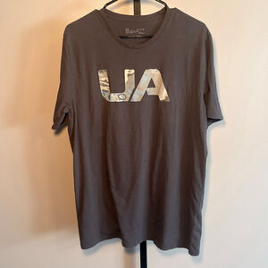 Men's Under Armour Gray Camo UA Logo Short Sleeve Tee XL